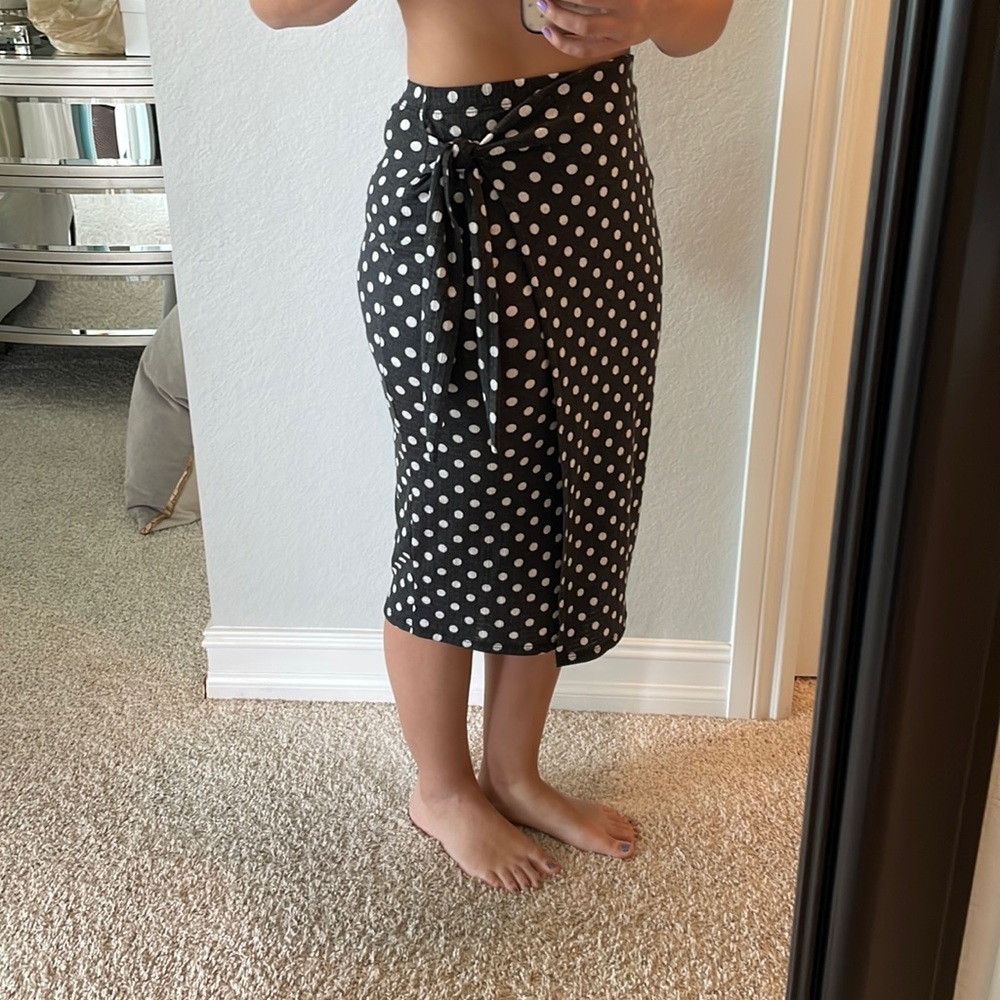 French Grey Polka Dot skirt